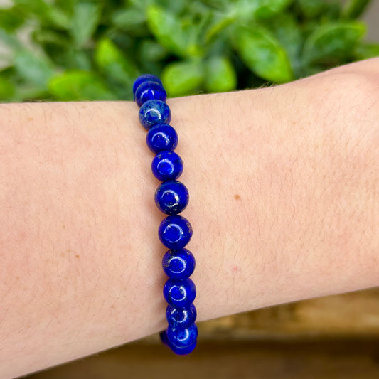 Lapis lazuli 6mm bead bracelet natural gemstone crystal