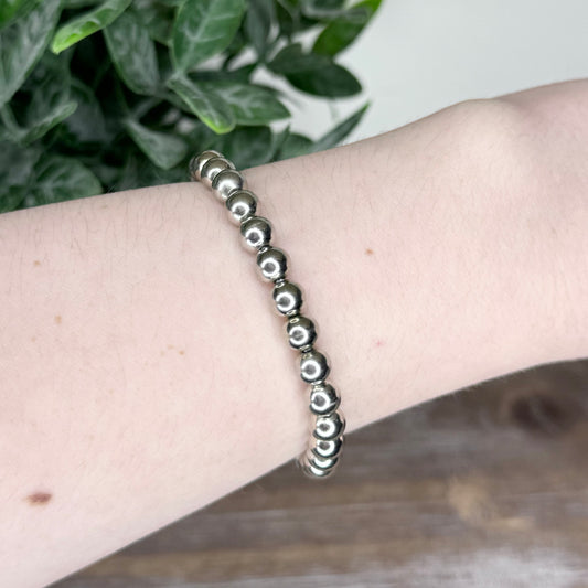 Silver Stainless Steel 5mm bead bracelet